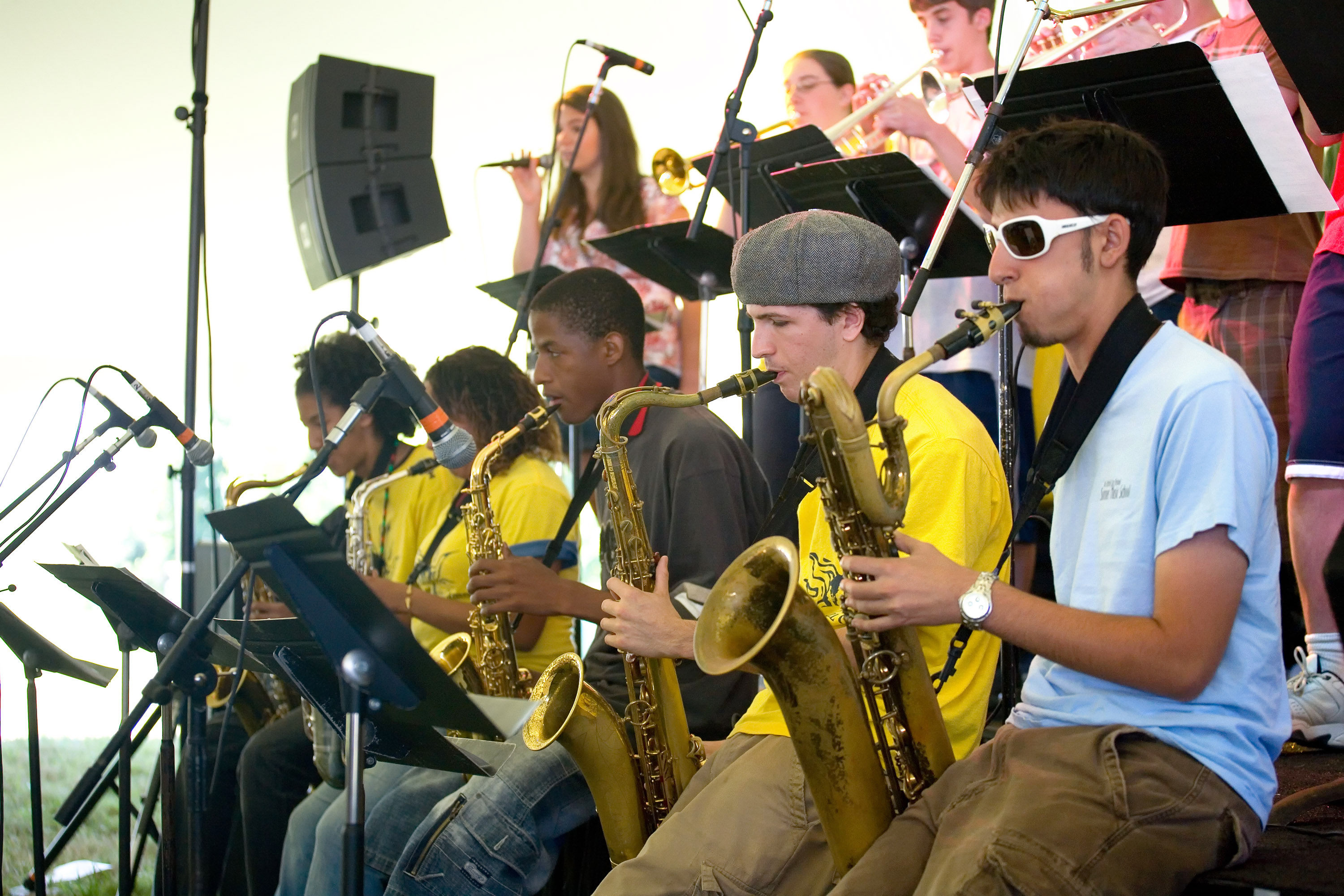 Big Band Performs on the Student Stage at the Litchfield Jazz Fest.  Photo by Antonio Monteiro.