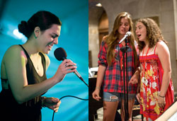 Vocalists performing and rehearsing at LJC. (Left by Steven Sussman; Right by Antonio Monteiro)